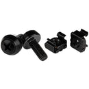StarTech CABSCREWM6B 50Pk M6 Rack Mounting 12mm Screws and Cage Nuts Black