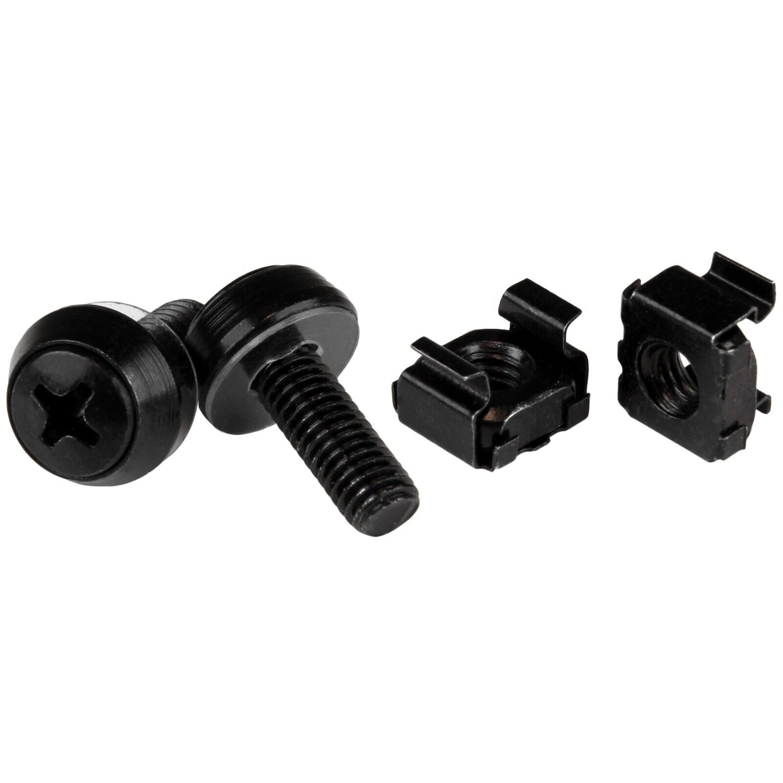 StarTech CABSCREWM6B 50Pk M6 Rack Mounting 12mm Screws and Cage Nuts Black