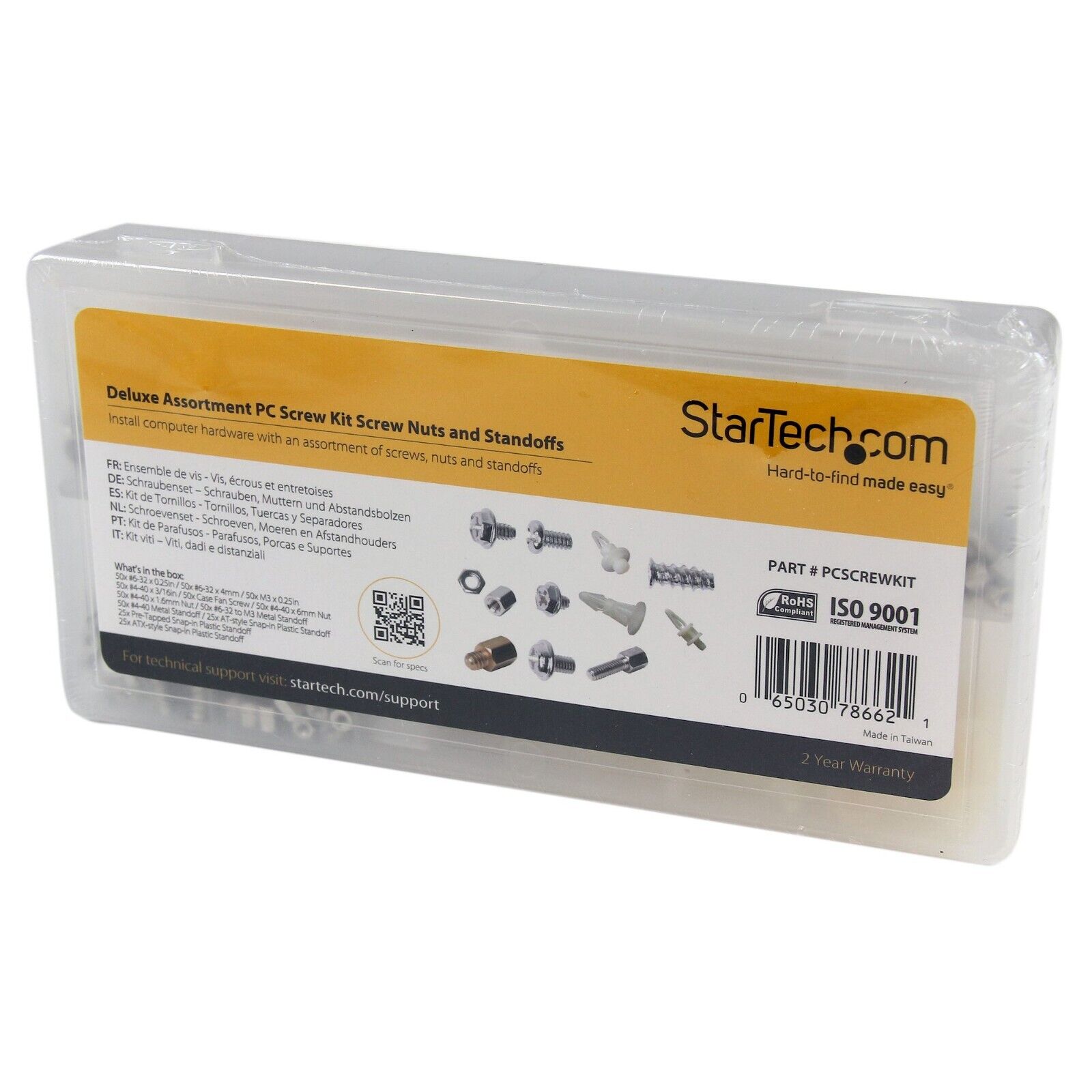StarTech PCSCREWKIT Deluxe Assorted PC Screw Nuts Standoffs Kit w 12 Div Case