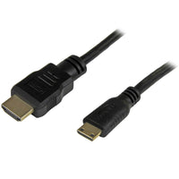 StarTech HDMIACMM1 1Ft Mini HDMI To HDMI Cable M/M High Speed Cord Adapter Black