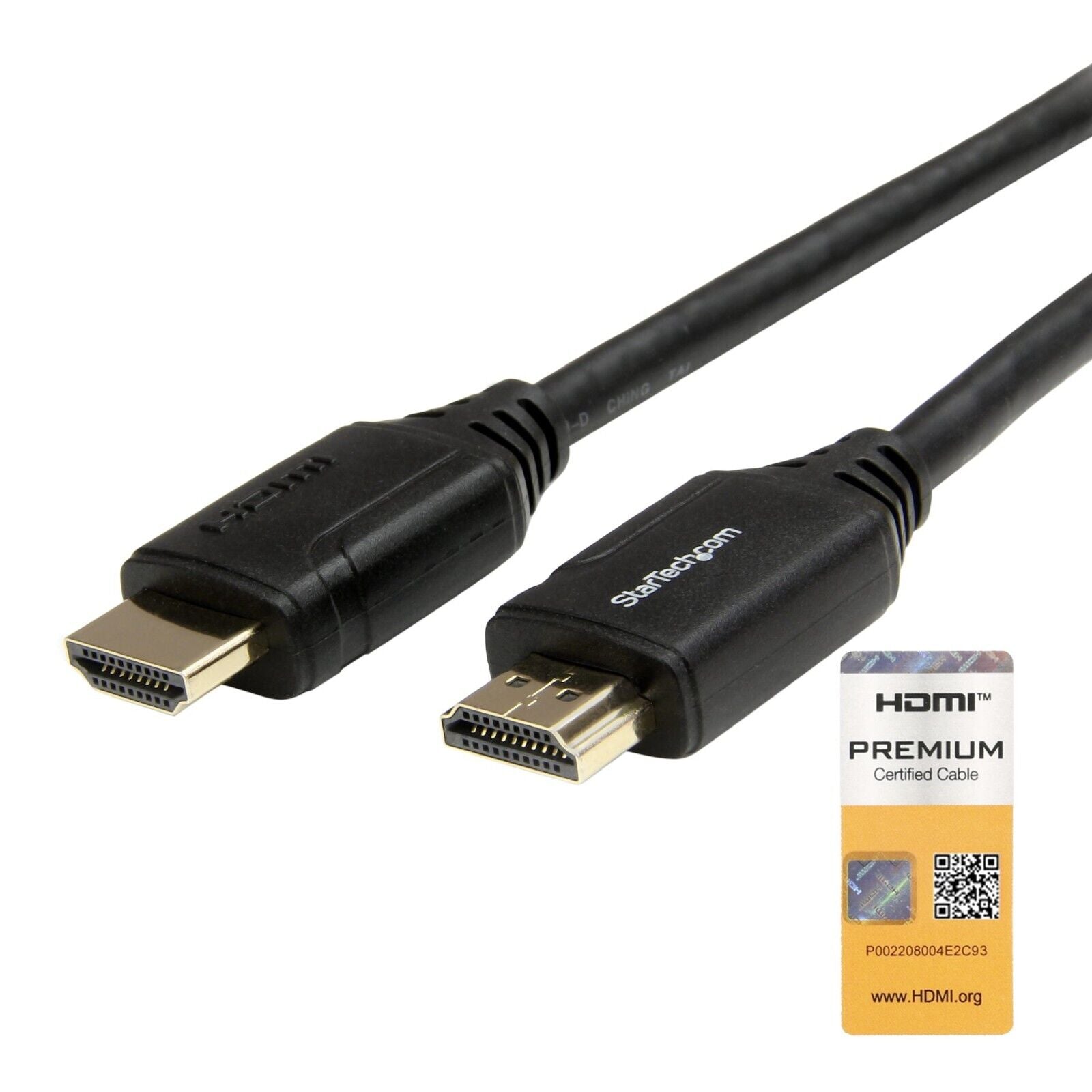 StarTech HDMM1MP 3Ft HDMI to HDMI 2.0 Cable Premium 4K Video Dispaly Cord Black