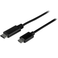 StarTech USB2CUB50CM 18" USB C to Micro B M/M Charge Sync Cord Black Cable