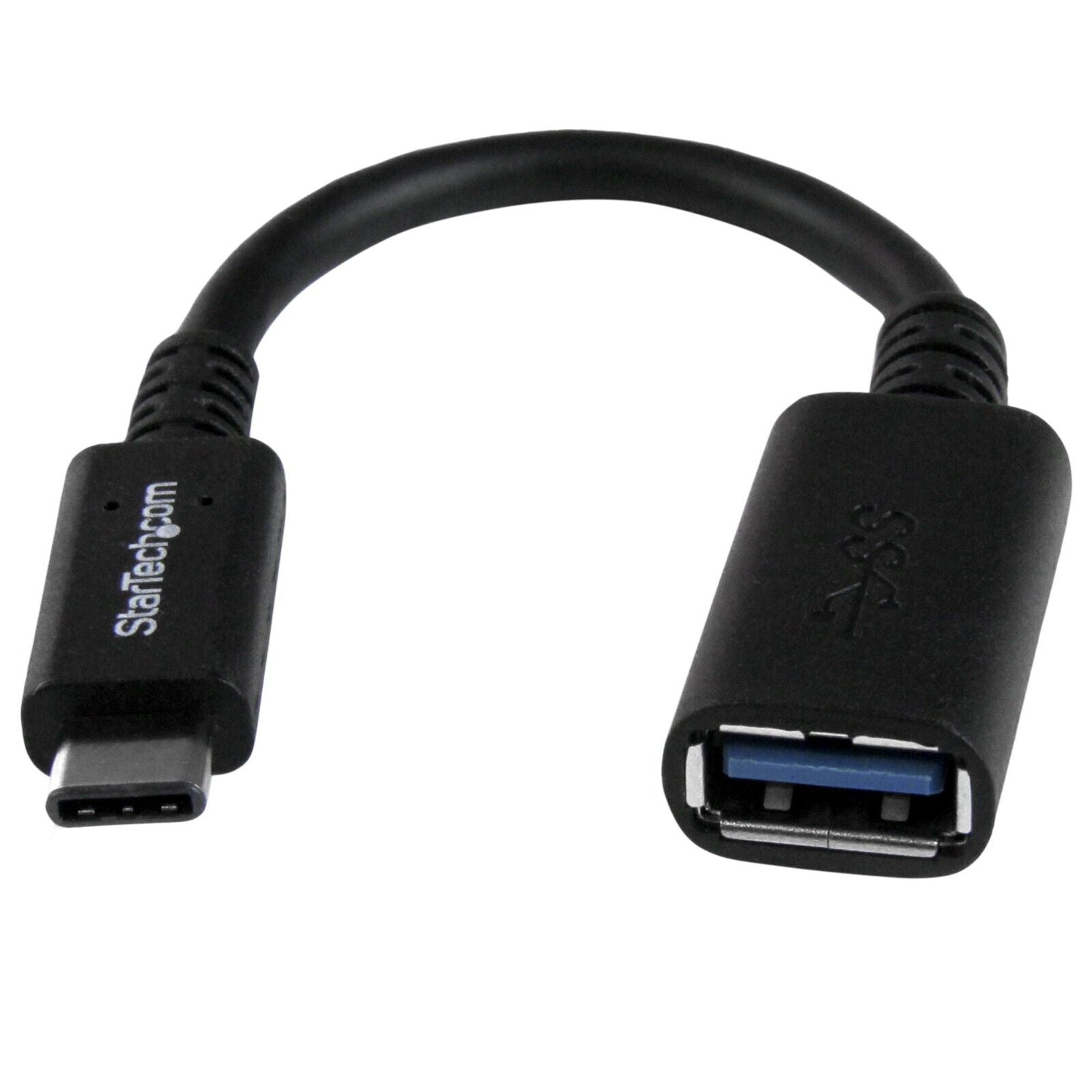 StarTech USB31CAADP 6In USB-C to USB-A M/F Adapter Dongle Converter Black