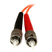 StarTech 50FIBPLCST3 15Ft 3m LC/ST Multimode Fiber Optic Dup Plenum Jumper Cable