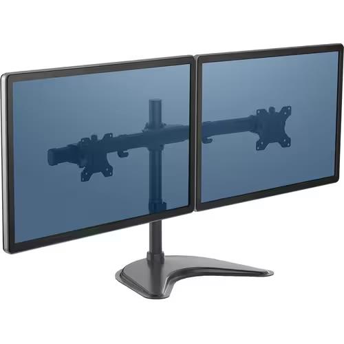 Fellowes 8043701 Dual Monitor Arm 27" FreeStanding Professional Low Profile BLK