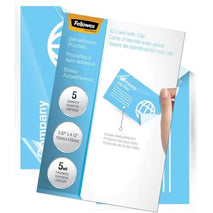 Fellowes 5220101 5Pk 2Laminating Self-Adhesive Pouches Business Card 3.8