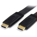 StarTech HDMIMM10FL 10Ft Flat HDMI High Speed UHD M/M Cord Black Cable