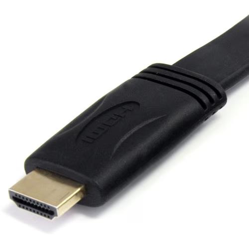 StarTech HDMIMM10FL 10Ft Flat HDMI High Speed UHD M/M Cord Black Cable