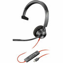 HP Poly 8X215AA Blackwire 3310 Monaural USB-C Headset + USBC/A Adapter - Mono
