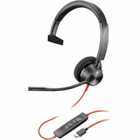 HP Poly 8X215AA Blackwire 3310 Monaural USB-C Headset + USBC/A Adapter - Mono