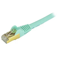 StarTech C6ASPAT6INAQ 6In CAT6A Gigabit Ethernet Cable Snagless RJ45 PoE Aqua