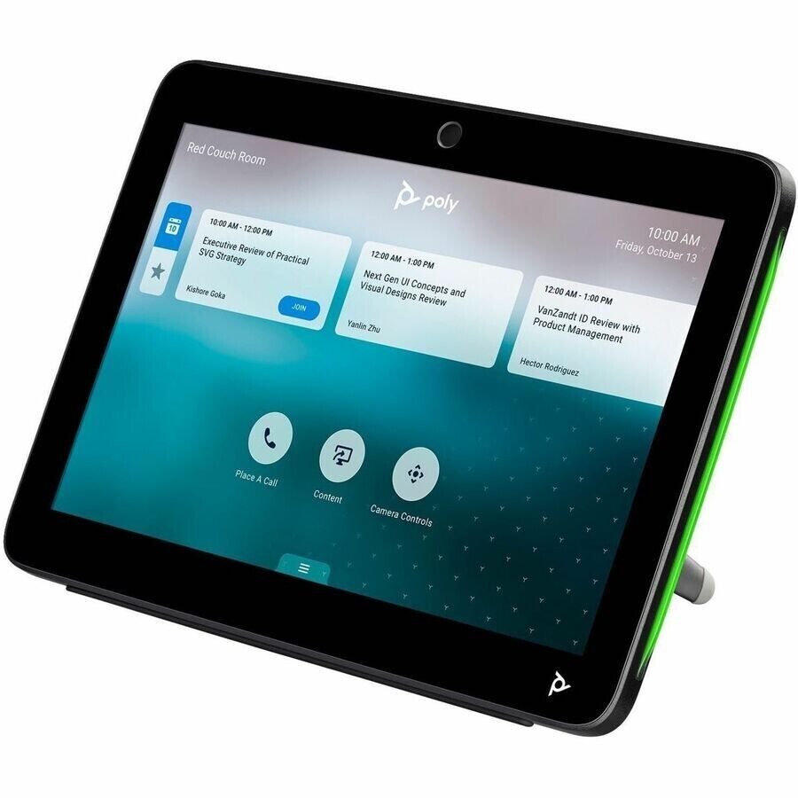 HP Poly 875K5AA TC10 Touch Controller Black for Video Conferencing Wall Mountabl