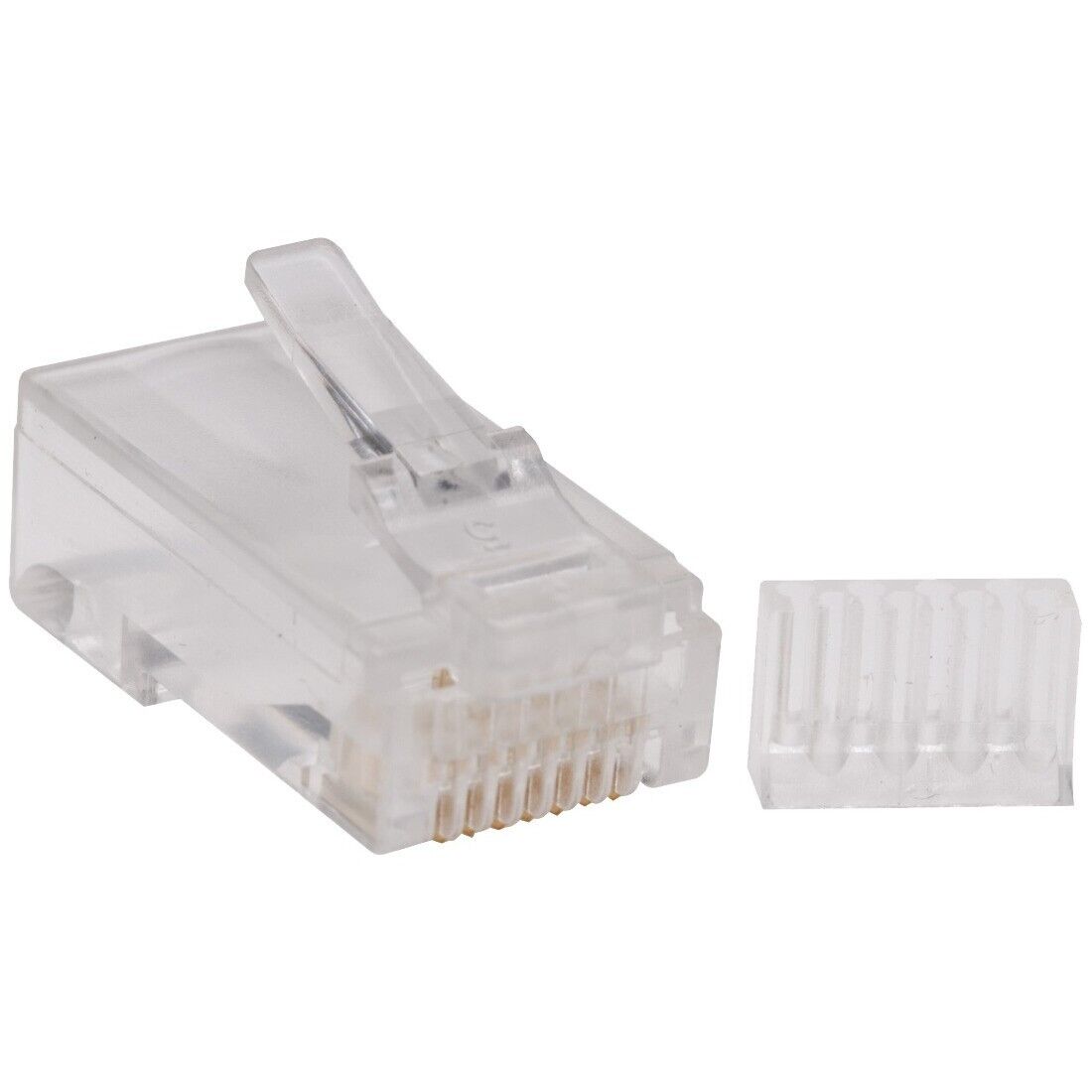 Eaton N230-100 Cat6 RJ45 Modular Connector Plug with Load Bar, Solid/Stranded