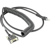 Zebra CBA-R71-C09ZAR 9Ft Serial Data Coiled Cable 9 Pin DB9 for 36XX CR8178