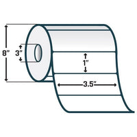 Zebra HC10000684 6/Pk 5760/Roll 3.5"x1" 4000D Direct Thermal for IV Bags White