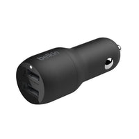 Belkin CCB001BTBK Dual USB-A BosstCharge Car Charger 24W 5V DC Black