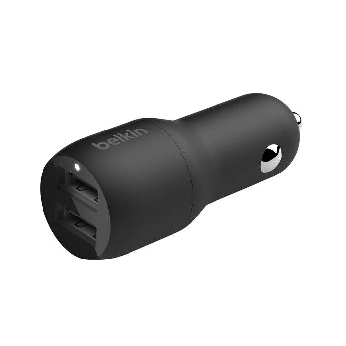Belkin CCB001BTBK Dual USB-A BosstCharge Car Charger 24W 5V DC Black