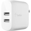 Belkin WCB002DQWH BoostCharge Portable 24W USB-A Wall Charger White