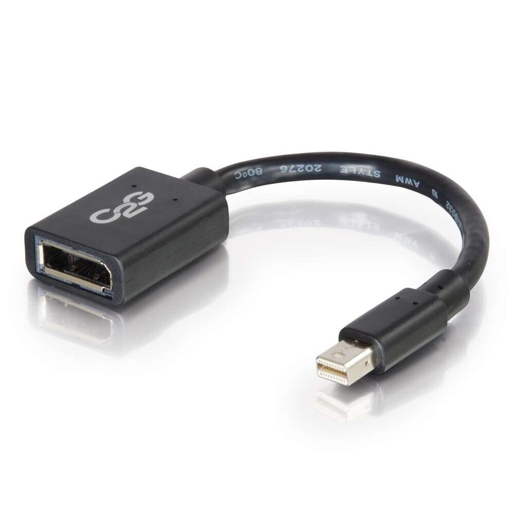 C2G 54303 6" DisplayPort DP to mini DisplayPort mDP 4K Audio Video Cable Black