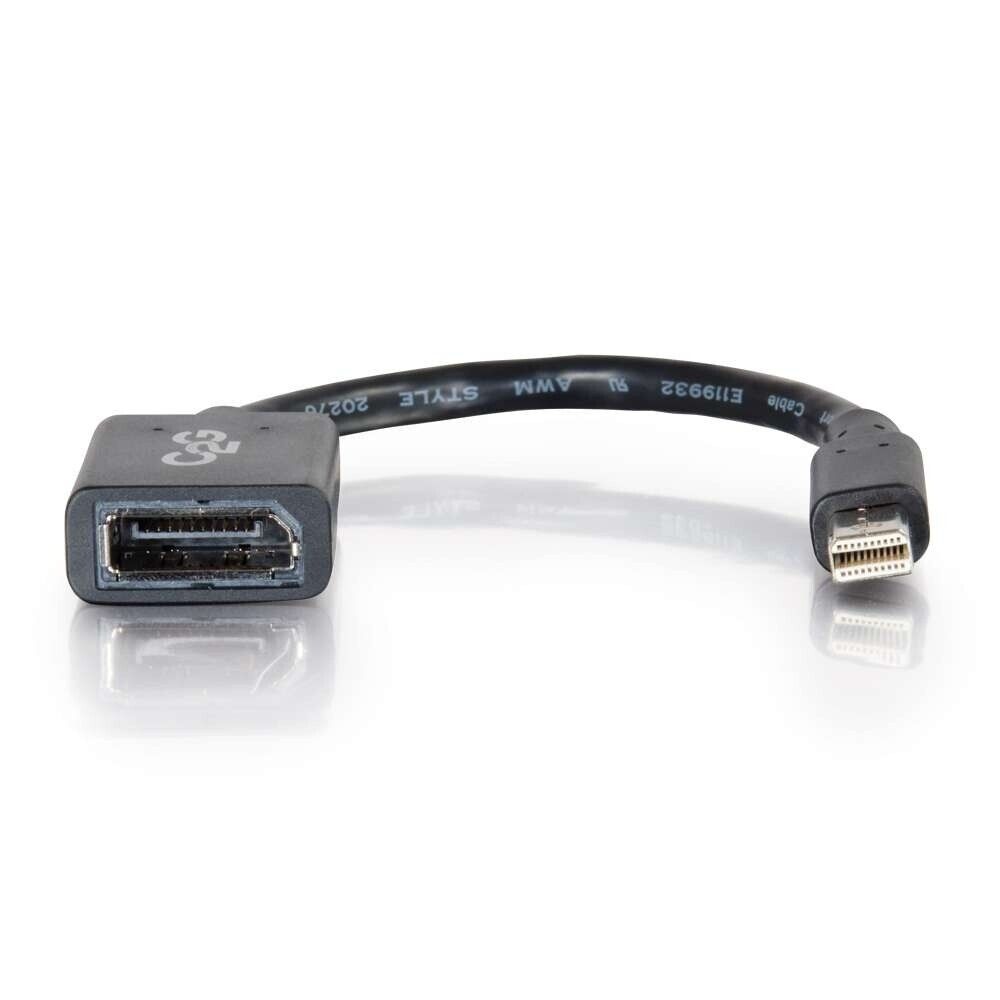 C2G 54303 6" DisplayPort DP to mini DisplayPort mDP 4K Audio Video Cable Black