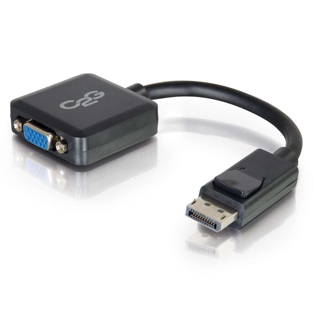 C2G 54323 8" DisplayPort Male to VGA HD-15 Female Adapter Converter Black