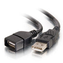 C2G 52107 6.6Ft USB-A 2.0 Male to Female USB Extension Cable Black