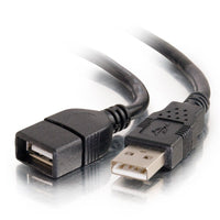 C2G 52107 6.6Ft USB-A 2.0 Male to Female USB Extension Cable Black