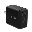 Codi WC045-2C 45W Wall Charger w/ 2x USB-C Charging Ports US NA Plug Black