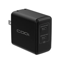 Codi WC045-2C 45W Wall Charger w/ 2x USB-C Charging Ports US NA Plug Black