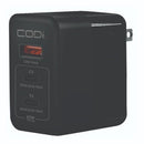 Codi A01106 65W GaN Triple Port Wall Quick Charger, USB-C USB-A 20W+45W Black