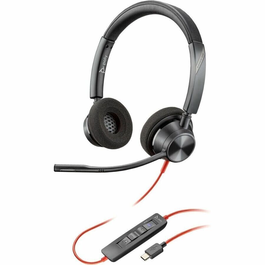 HP Poly 8M3V1AA#ABA Blackwire 3320 Microsoft Teams Certified Headset +USB-C/A
