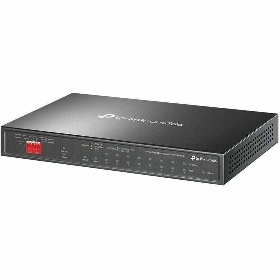 TP-Link DS110GMP Omada 10-Port Gigabit Desktop Switch with 8-Port PoE+ 9 Ports