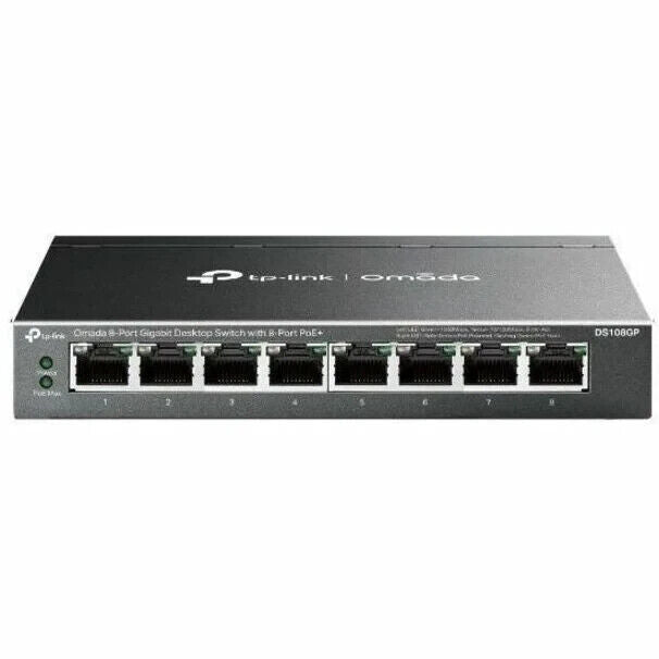 TP-Link DS108GP Omada 8-Port Gigabit Desktop Switch with 8-Port PoE+ 8 Ports