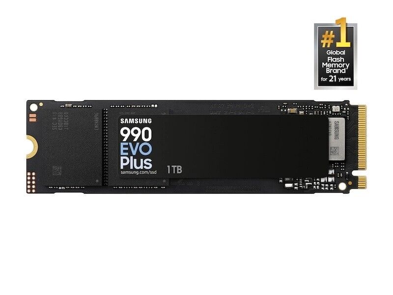 Samsung MZ-V9S1T0B/AM 990 EVO Plus Gen4 NVMe M.2 2280 SSD 1TB Retail Pack