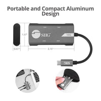 SIIG JU-H40G11-S1 4 Port USB 3.1 Gen 2 10G Hub Type C 2x Type A 2A2C PC MAC Gray