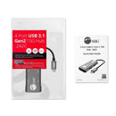 SIIG JU-H40G11-S1 4 Port USB 3.1 Gen 2 10G Hub Type C 2x Type A 2A2C PC MAC Gray