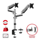 SIIG CE-MT3R11-S1 Dual Stacked Monitor Arm Desk Mount 17"-32" 19lbs VESA 75 100
