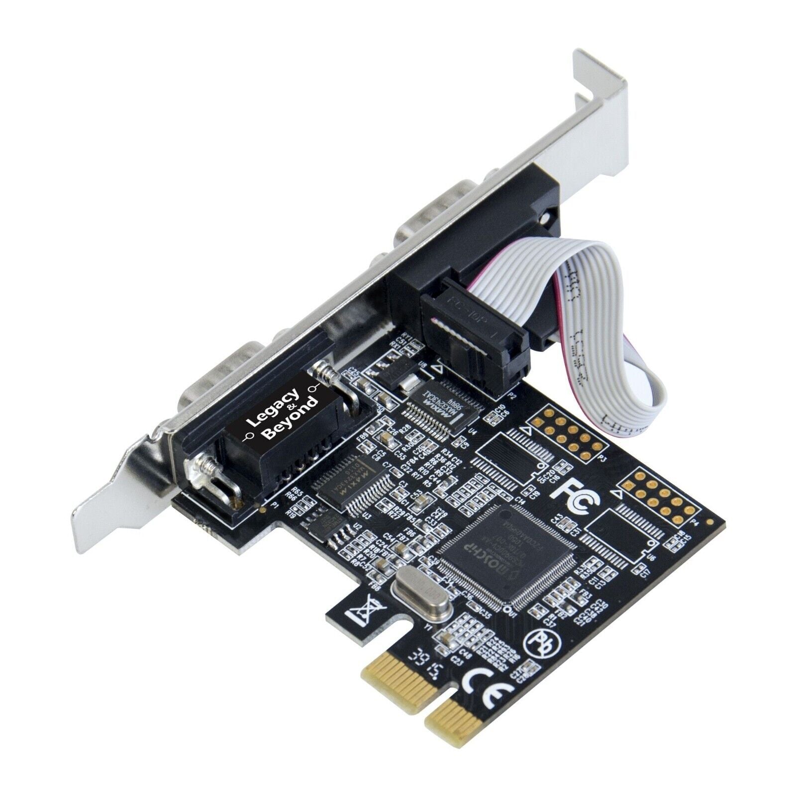 SIIG LB-S00014-S1 Dual-Serial Port RS-232 Comm PCIe x1 Card UART 16C550