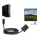 SIIG CB-DP1V12-S1 6Ft DisplayPort DP to DVI-D Single Link Cable Black