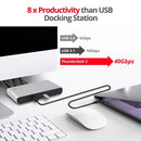 SIIG JU-DK0C11-S1 Thunderbolt 3 2x DP Video Docking Station PD 60W USB-C/A GbETH