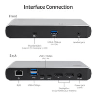SIIG JU-DK0C11-S1 Thunderbolt 3 2x DP Video Docking Station PD 60W USB-C/A GbETH