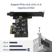 Vantec UGT-ST655 5-Port SATA III 6Gbps PCIe x4 Host Card for SSD HDD Optical