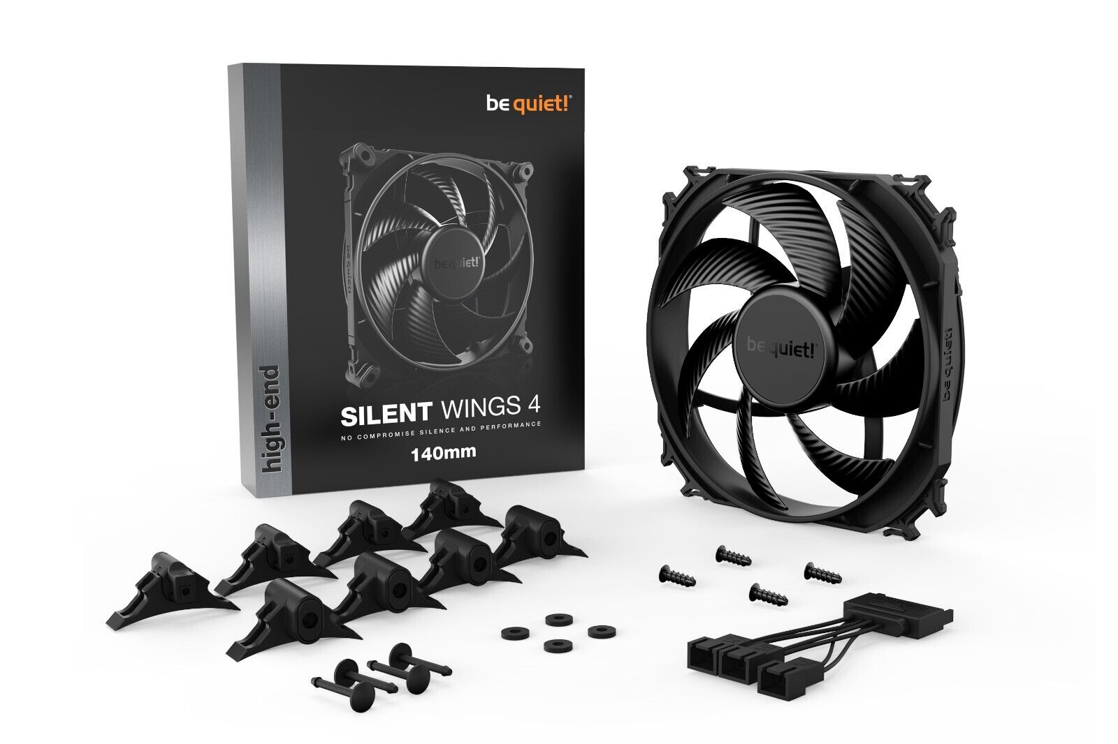 be quiet! BL095 SILENT-WINGS-4 140mm 6-Pole Motor FDB Bearing PC Fan Black