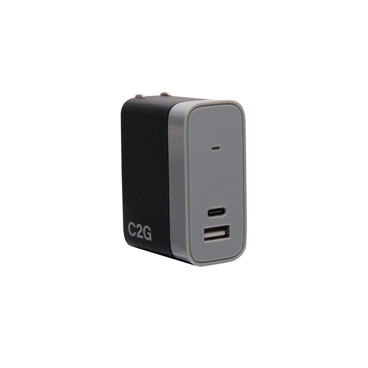 C2G 20280 2 Port Phone Wall Charger USB-C USB-A 5.4A Gray Black