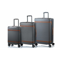 CHAMPS S1033-GREY Vintage III 3-Pc Hardside Luggage Set TSA Lock 360-Spin Grey