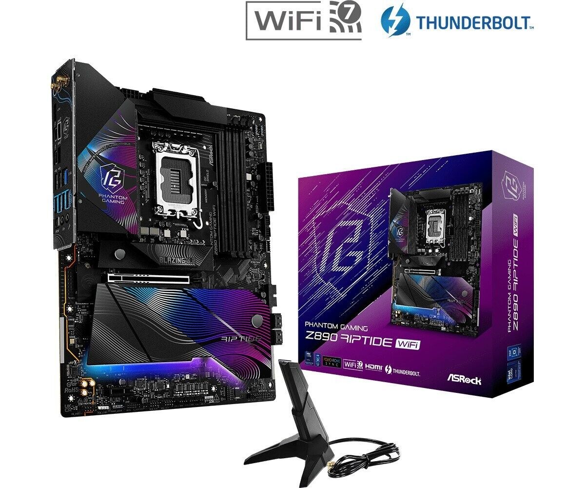 ASRock Z890 RIPTIDE WIFI LGA 1851 Intel Z890 DDR5 SATA 6G/s M.2 ATX Motherboard
