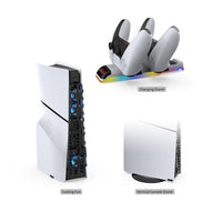 DOBE TP5-35130 3-in-1 PS5 Slim Kit, Designed for PS5 SLIM Console, Support Dual