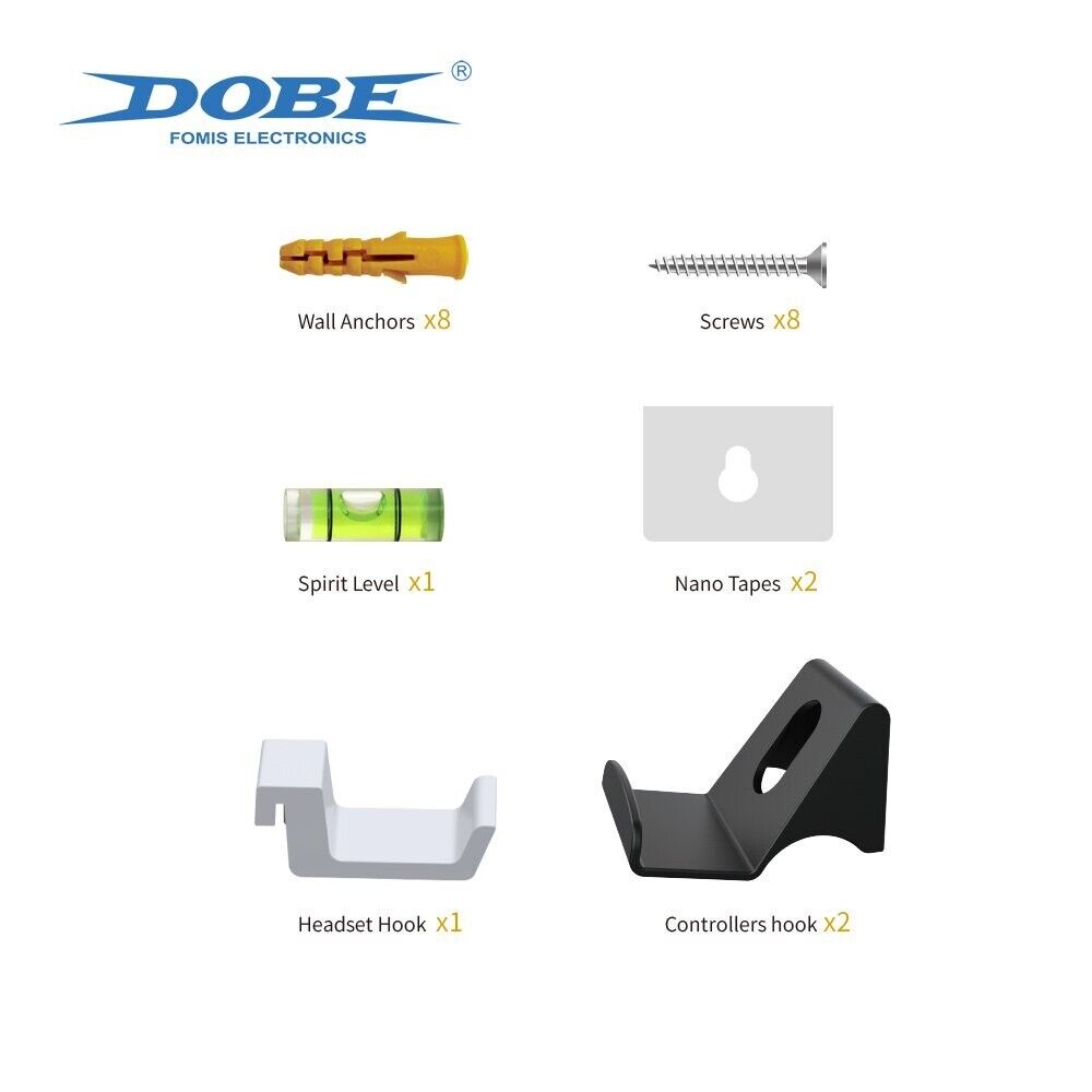 DOBE TP5-3502 PS5 and New PS5 Slim Wall Mount, comes with Assembly Material Kit