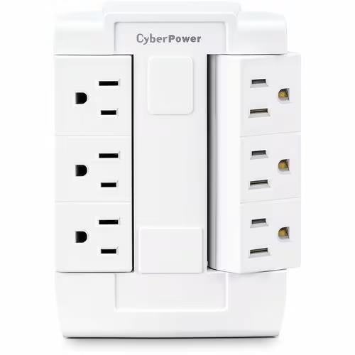 CyberPower GT600P 6 Outlets NEMA 5-15P Swivel Wall Tap Plug 125V White
