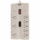 Eaton TLP808TEL 8-Outlet Computer Surge Protector w 8Ft Cord 2160 Joules Gray